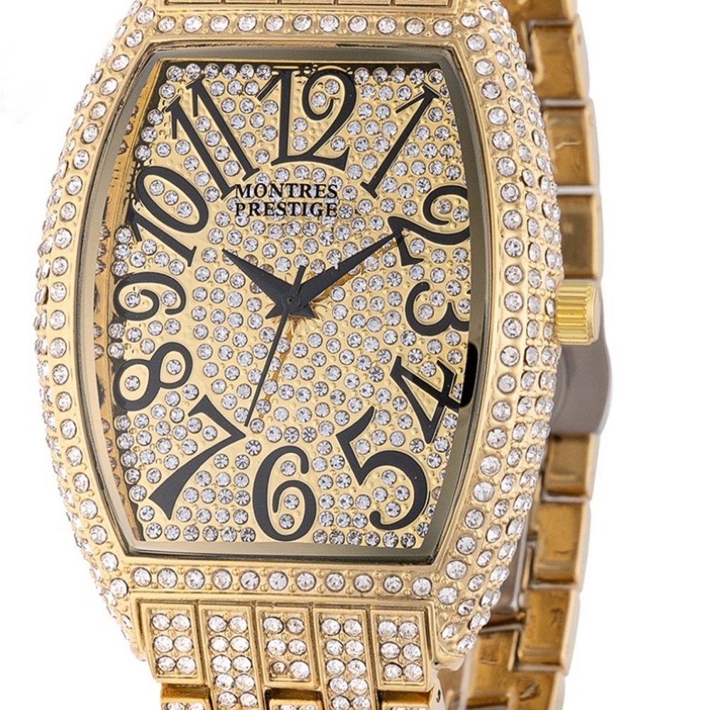 Montres Prestige X Invicta Men's Watch - 42mm, Gold & Crystal Gemmed Brand New